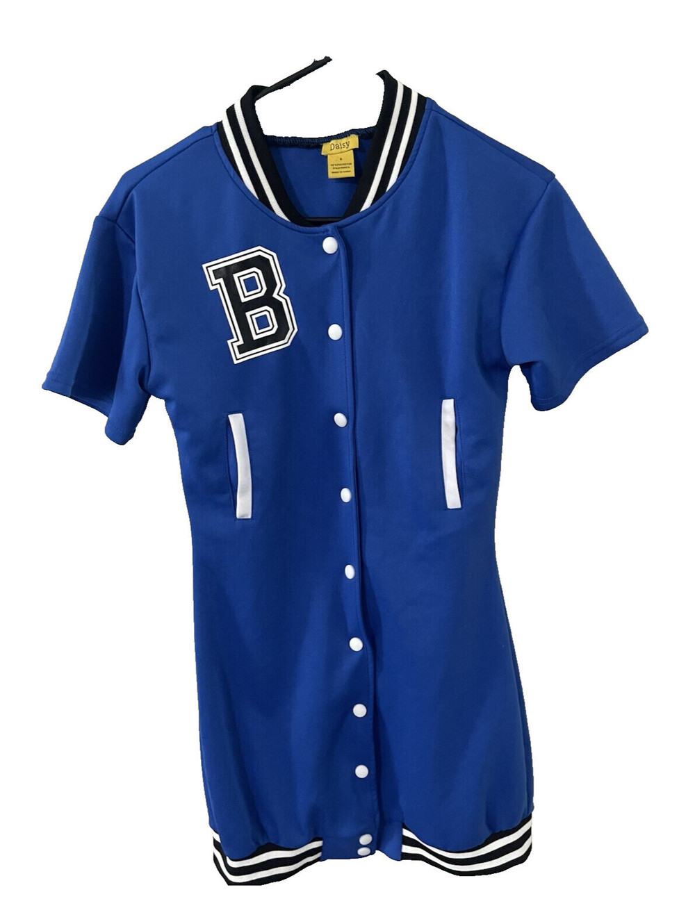 Daisy Varsity B Baseball Jersey Dress -Women-S-Blue